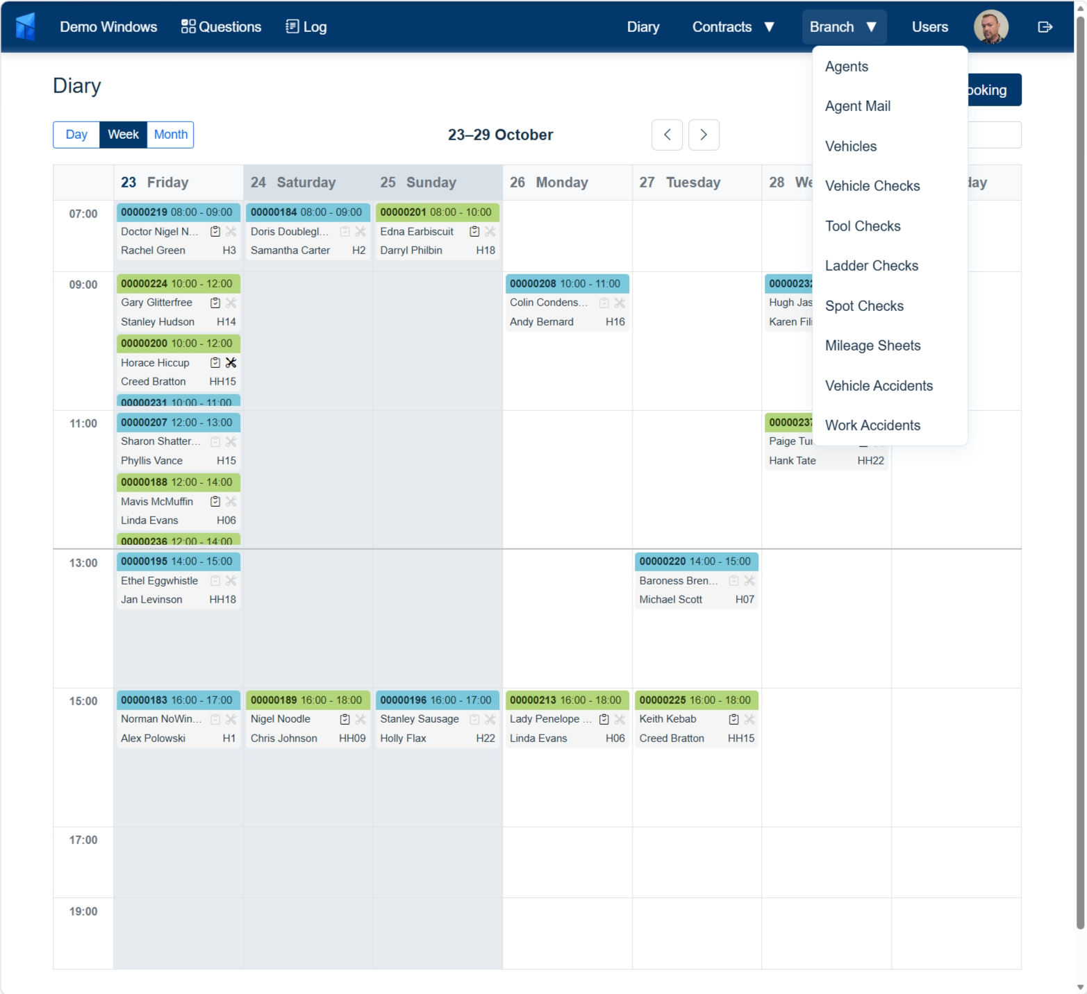 Glass Ops back-office diary and repair management system